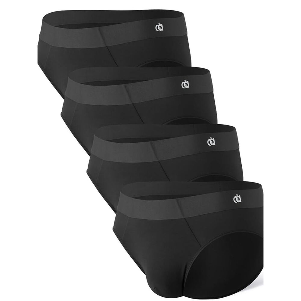 DAVID ARCHY Seamless Brief Modal Soft Breathable No Fly 4 Pack, Black, Small NWT